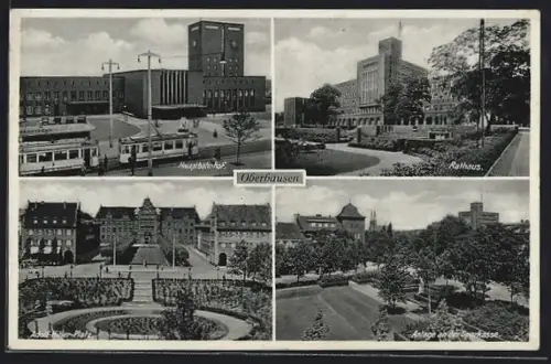 AK Oberhausen / Rheinland, Hauptbahnhof, Platz, Anlage an der Sparkasse