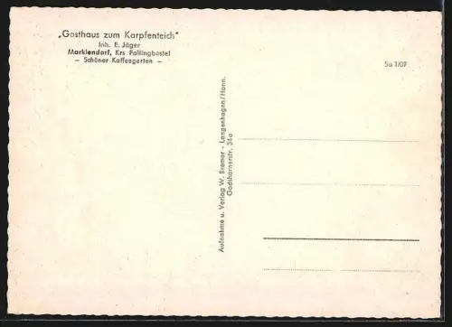 AK Marklendorf, Gasthaus zum Karpfenteich E. Jäger