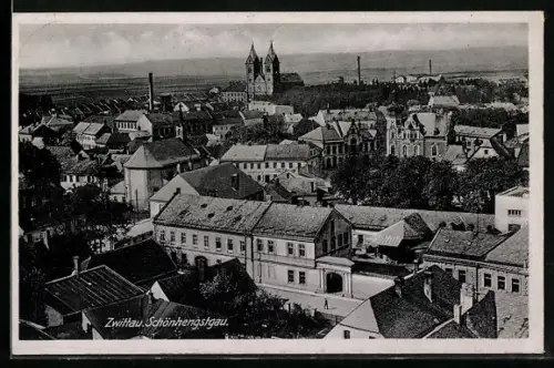 AK Zwittau, Blick über den Ort