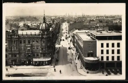 AK Pardubice, Gesamtansicht des Ortes, Geschäft Josef Hybsky