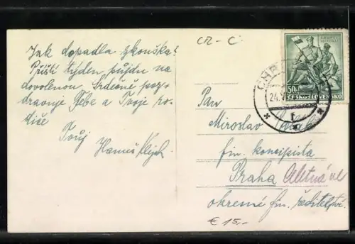 AK Chrudim, Totalansicht vom Flugzeug aus