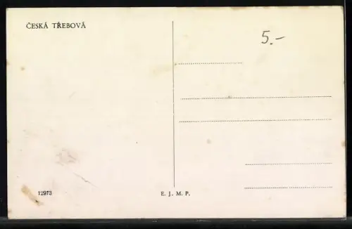 AK Ceska Trebova, Platzpartie von einem Arkadengang aus