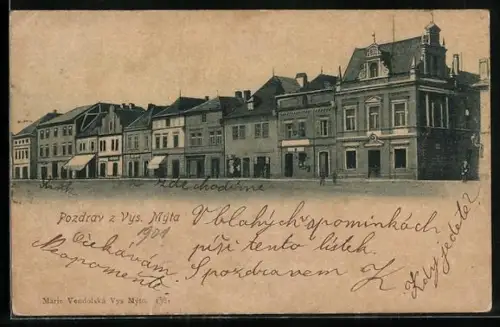 AK Vysoke Myto, Geschäftshäuser, Ortspartie