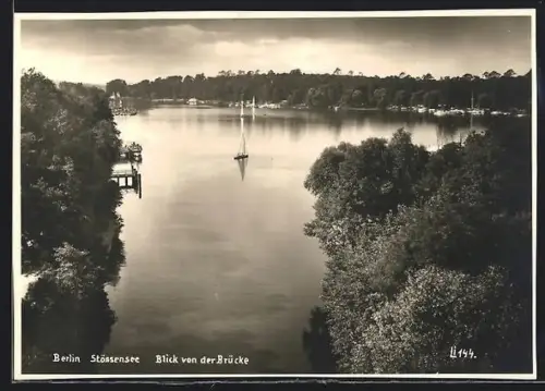 AK Berlin-Spandau, Stössensee, Blick von der Brücke