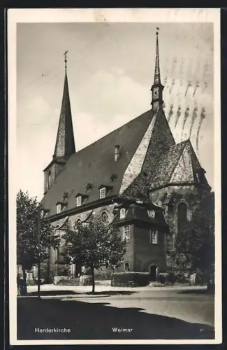 AK Weimar / Thüringen, Blick auf die Herderkirche