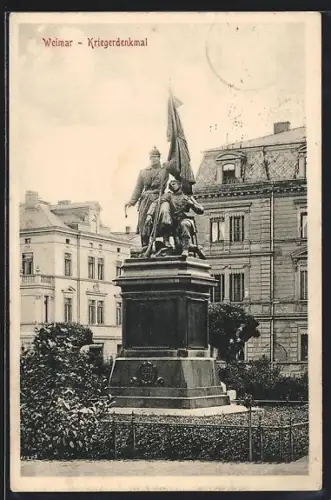 AK Weimar / Thüringen, Blick auf das Kriegerdenkmal
