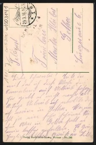 AK Weimar / Thüringen, Blick auf das Kriegerdenkmal