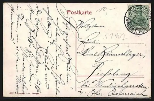 AK Dresden-Neustadt, Hauptstrasse, Aufziehen der Wache, Strassenbahn