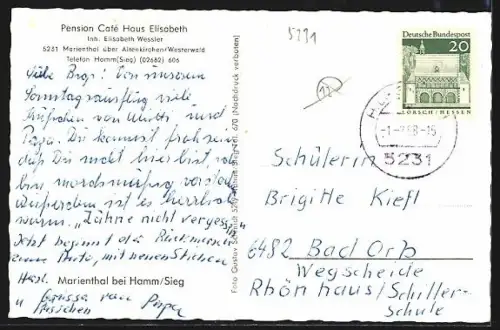 AK Marienthal / Westerwald, Blick auf den Gasthof Hähner