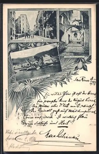 AK San Remo, Rue Prise du Mol, Rue de la Vieille Ville