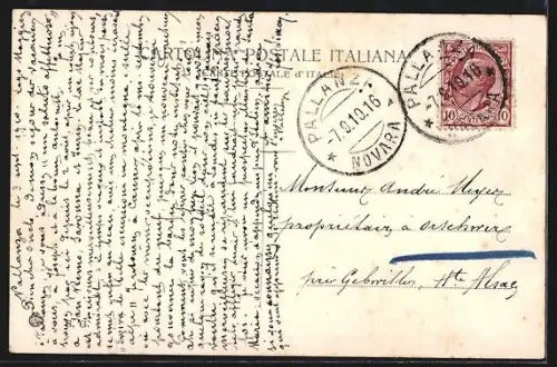 AK Pallanza, Piazza Garibaldi mit Hotel Schweizerhof