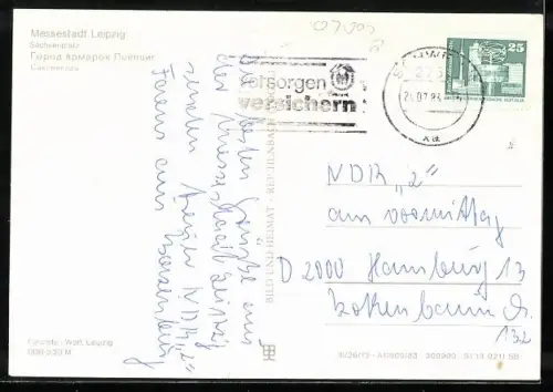 AK Leipzig, Sachsenplatz mit Hochhaus