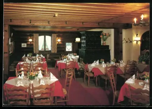 AK Berlin-Wannsee, Gaststätte Blockhaus Nikolskoe, Interieur