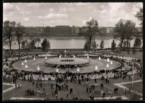 AK Köln, Tanzbrunnen mit Besuchern