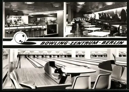 AK Berlin, Bowling-Zentrum Berlin mit Bar und Bowlingbahn