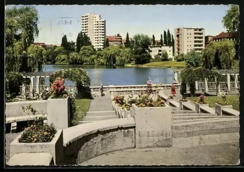 AK Berlin, Lietzensee mit Hochhaus