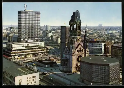 AK Berlin, Europa-Center mit Kaiser-Wilhelm-Gedächtniskirche