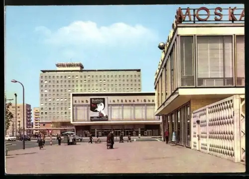 AK Berlin, Hotel Berolina und Kino International in der Karl-Marx-Allee