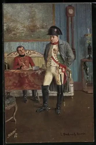 Künstler-AK Napoleon diktiert einen Brief