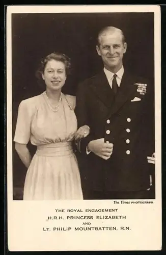 AK The Royal Engagement, Princess Elizabeth and Lt. Philip Mountbatten