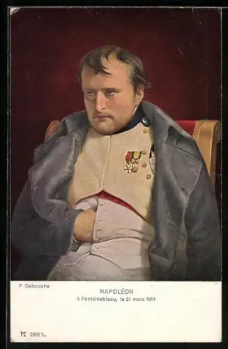 Künstler-AK Fontainebleau, Napoléon 1814