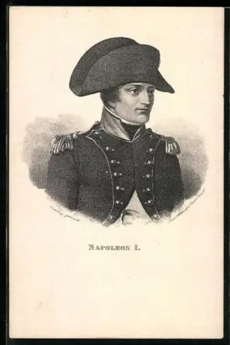 Künstler-AK Napoleon I. als junger Mann in Uniform