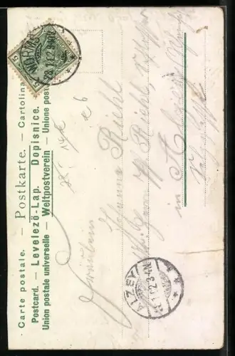 AK Drei Herren mit Monokeln und Schwiegermutter