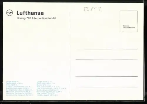 AK Lufthansa-Flugzeug Boeing 707 Intercontinental Jet im Flug