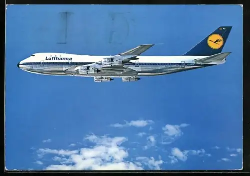 AK Lufthansa, Boeing Jet 747 in der Luft