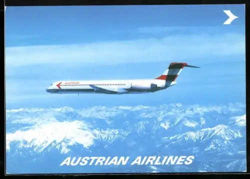 AK Flugzeug, Austrian Airlines Mcdonnell Douglas MD-81 im Flug