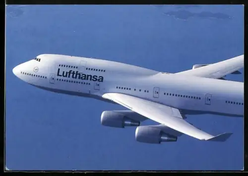 AK Flugzeug, Lufthansa Boeing 747-400 in der Luft