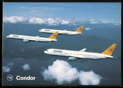 AK Flugzeug, Condor, Boeing 767 und Boeing B 757 in der Luft
