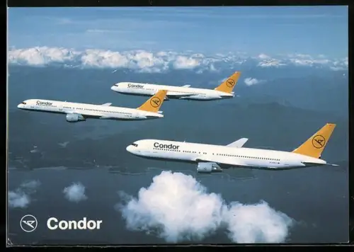 AK Flugzeug, Condor, Boeing 767 und Boeing B 757 in der Luft