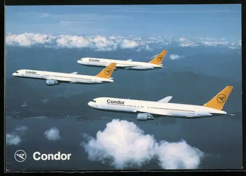 AK Flugzeug, Condor, Boeing 767 und Boeing B 757 in der Luft