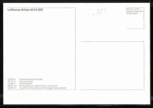 AK Flugzeug, Lufthansa Airbus A310-300 über Strand hinwegfliegend