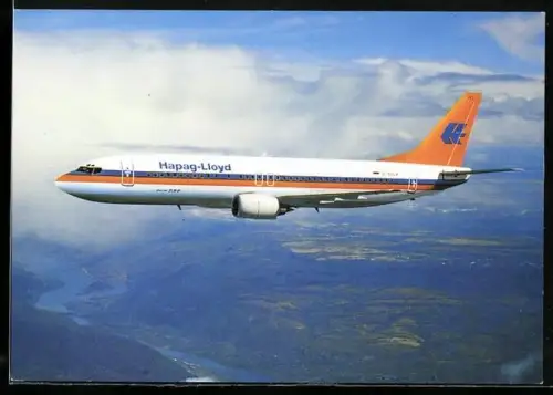 AK Flugzeug der Hapag-Lloyd B 737-400 in der Luft