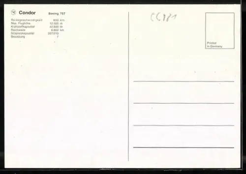 AK Condor Boeing 757 über einer Küste