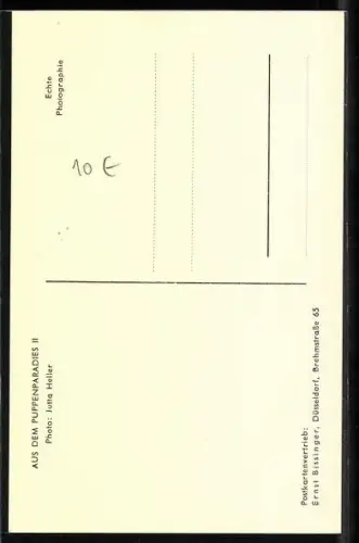 AK Puppe vor dem Spiegel