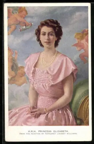 AK Prinzessin Elizabeth von England im Nachmittagskleid