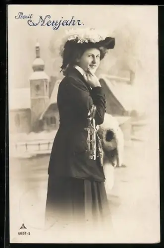 AK Junge Frau mit ihren Gleitschuhen