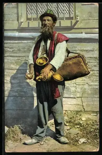 AK Wasserverkäufer vor einem Haus