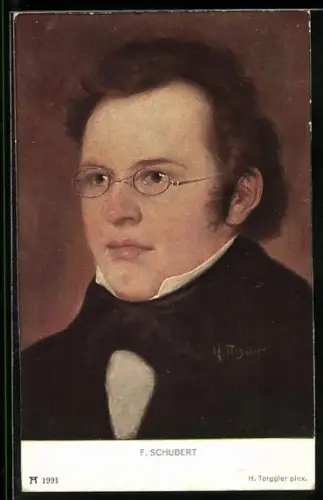 AK Portrait Franz Schubert in jungen Jahren
