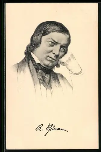 Künstler-AK Robert Schumann, Portrait des Musikers