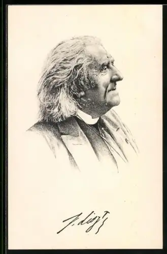 Künstler-AK Franz Liszt im Profil