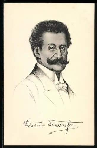 AK Der Komponist Johann Strauss im Porträt