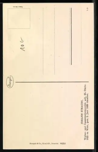 AK Der Komponist Johann Strauss im Porträt