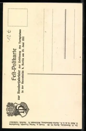 Künstler-AK Hermann Otto Kluge, Mitbegründer der Turngemeinde i. B.