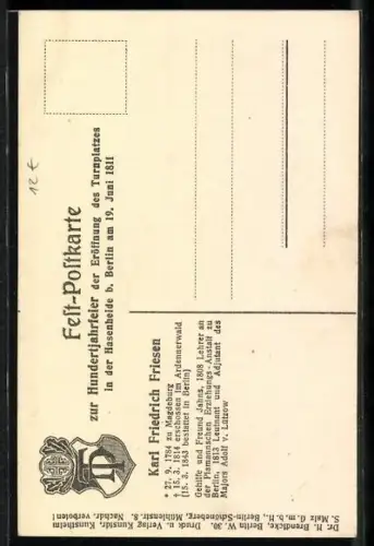 AK Karl Friedrich Friesen, Gehilfe und Freund Jahns