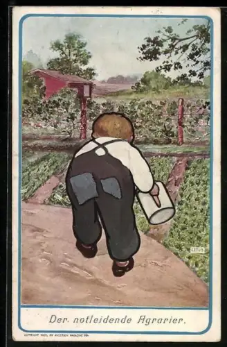 AK Kleiner Gärtner mit geflickter Hose