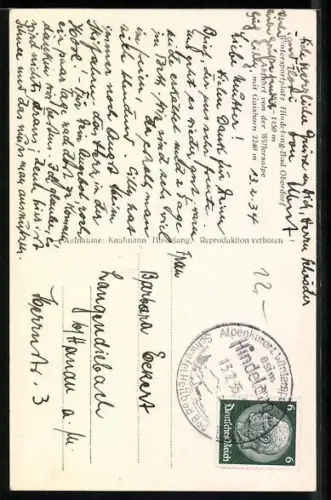 AK Hindelang-Bad Oberdorf, Ski-Abfahrt von der Willersalpe mit Gaishorn